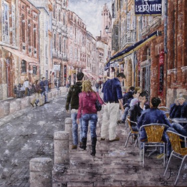 Painting titled "Bar l'Esquille" by Lo, Original Artwork, Oil