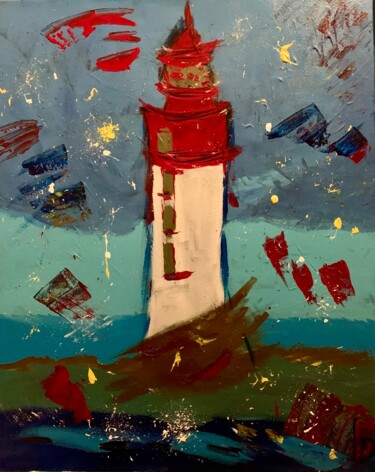 Painting titled "Le Phare" by Lo Doré (Lo), Original Artwork, Acrylic