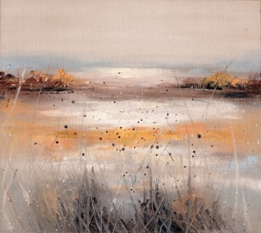 Malerei mit dem Titel "Sunset, Minimalist…" von Lo Post, Original-Kunstwerk, Öl