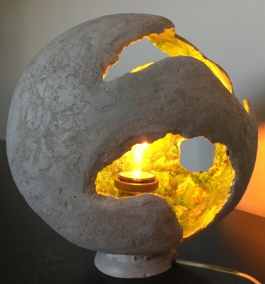 Design intitolato "Lampe globe en béton" da Lo-Z, Opera d'arte originale