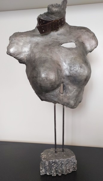 Skulptur mit dem Titel "Sculpture Buste en…" von Lo-Z, Original-Kunstwerk, Beton