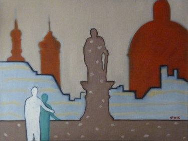 Painting titled "prague landscape" by Vuk, Original Artwork