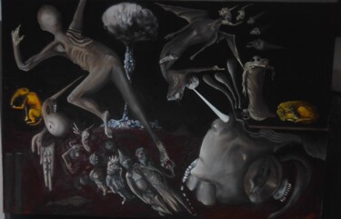Pittura intitolato "Exodus U-235" da Lobo Ben Levi, Opera d'arte originale, Olio