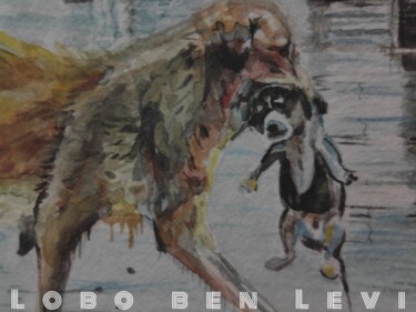 Painting titled "The mother and her…" by Lobo Ben Levi, Original Artwork, Watercolor