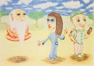 Картина под названием "Searching" - Vitaly Lobov, Подлинное произведение искусства, Цветные карандаши