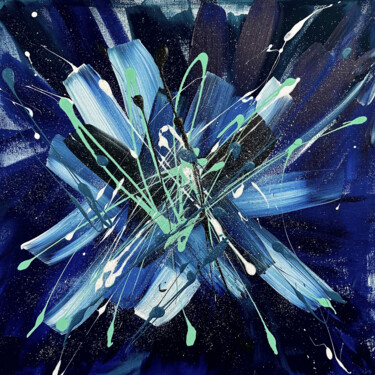 Peinture intitulée "Explosion étoilée" par Lodala, Œuvre d'art originale, Acrylique