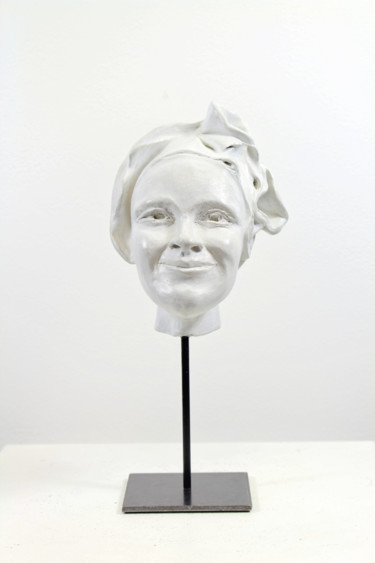 Sculpture titled "Sourire" by Lode, Original Artwork, Terra cotta Mounted on Metal