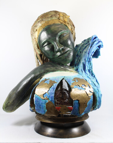 Skulptur mit dem Titel "Gaïa" von Lode, Original-Kunstwerk, Gips