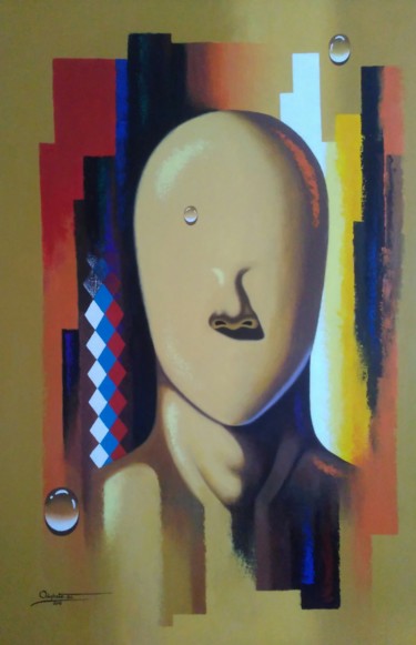 Painting titled "Ne pas voir, ne pas…" by Odiphate Badila, Original Artwork, Acrylic
