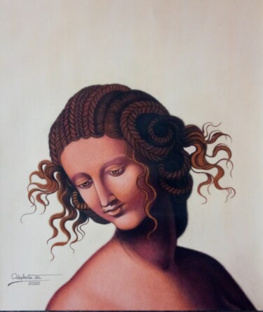 Painting titled "Lèda de Léonard fin…" by Odiphate Badila, Original Artwork, Pastel
