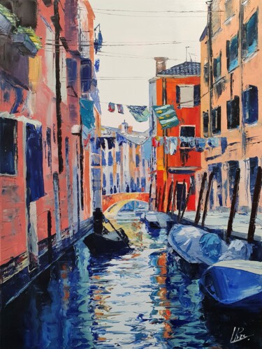 Painting titled "Venice Waters" by Loes Reijnders, Original Artwork, Oil