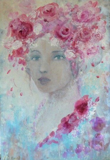 Painting titled "Eva naissante" by Loetitia Pillault, Original Artwork, Acrylic