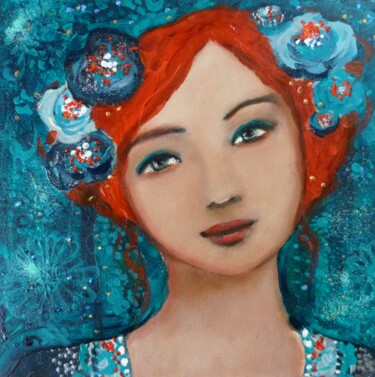 Peinture intitulée "La bohème bleue." par Loetitia Pillault, Œuvre d'art originale, Acrylique