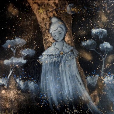 Картина под названием "La passagère de nuit" - Loetitia Pillault, Подлинное произведение искусства, Акрил