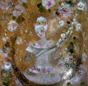 Pittura intitolato "La muse des jardins" da Loetitia Pillault, Opera d'arte originale, Acrilico