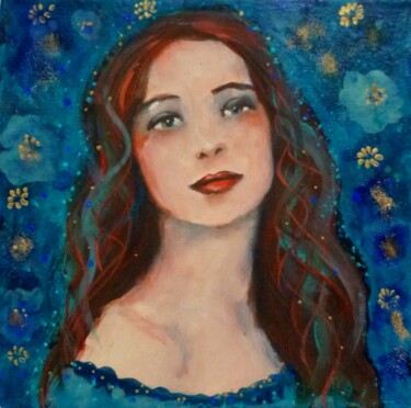 Pittura intitolato "Destinée bleue" da Loetitia Pillault, Opera d'arte originale, Acrilico