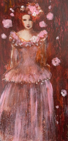Malerei mit dem Titel "La danse rose" von Loetitia Pillault, Original-Kunstwerk, Acryl