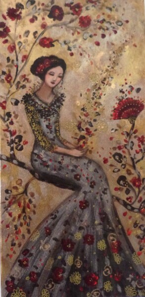 Картина под названием "Le jardin des prome…" - Loetitia Pillault, Подлинное произведение искусства, Акрил