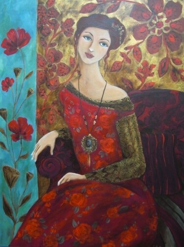 Schilderij getiteld "Isabela aimée" door Loetitia Pillault, Origineel Kunstwerk, Olie