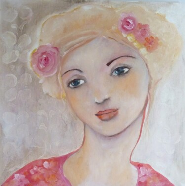 Painting titled "L'aube blanche" by Loetitia Pillault, Original Artwork, Oil