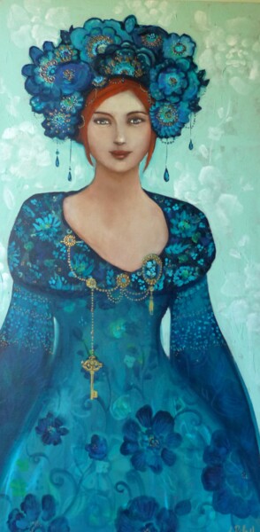 Painting titled "Ma vie en bleu" by Loetitia Pillault, Original Artwork, Acrylic