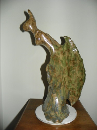 Sculpture titled "LA FEMME POISSON" by Lgh, Original Artwork, Clay