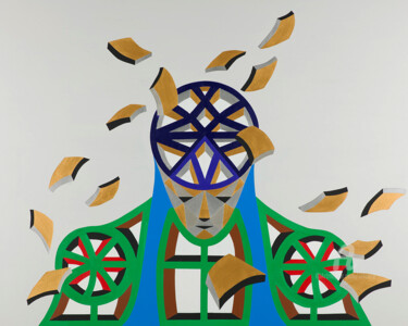 Peinture intitulée "COSMI_Q SOUL X1" par Loferrie, Œuvre d'art originale, Acrylique Monté sur Châssis en bois