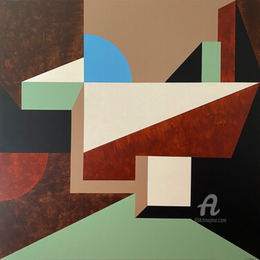 Schilderij getiteld "MINIMAL_X7" door Loferrie, Origineel Kunstwerk, Acryl Gemonteerd op Frame voor houten brancard