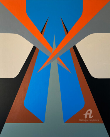Schilderij getiteld "ENERGY X3" door Loferrie, Origineel Kunstwerk, Acryl Gemonteerd op Frame voor houten brancard