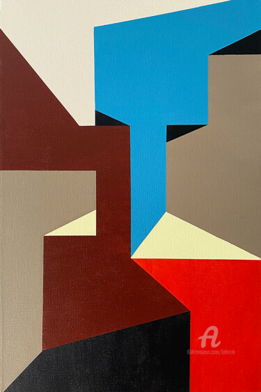 Painting titled "MINIMAL X10" by Loferrie, Original Artwork, Acrylic Mounted on Wood Stretcher frame