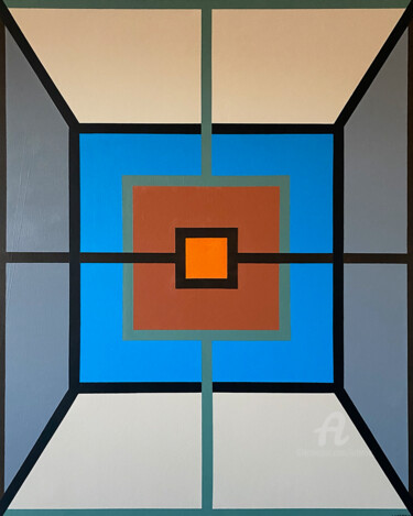 Schilderij getiteld "ENERGY X5" door Loferrie, Origineel Kunstwerk, Acryl Gemonteerd op Frame voor houten brancard
