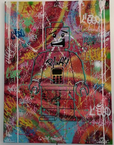 Schilderij getiteld "L'égo" door Yanle, Origineel Kunstwerk, Graffiti