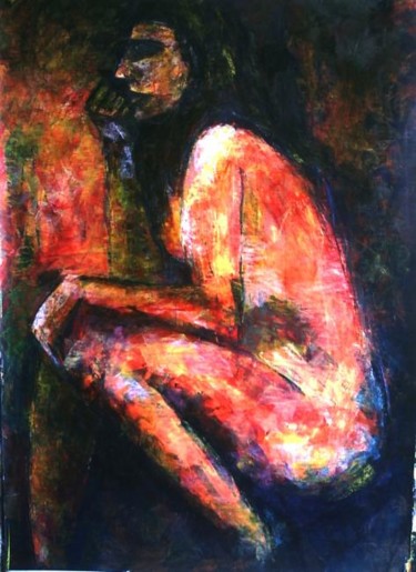 Painting titled "Concern" by Khaled El Halapy, Original Artwork