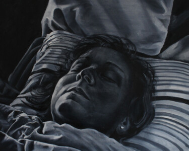 Картина под названием "Sleeper" - Loïc Desroeux, Подлинное произведение искусства, Масло