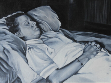 Malerei mit dem Titel "Sleeper 4" von Loïc Desroeux, Original-Kunstwerk, Öl