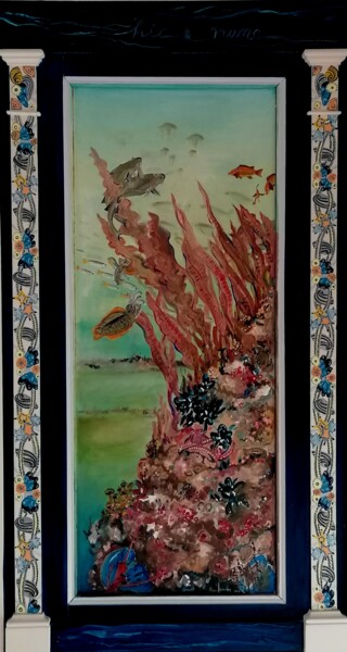 Картина под названием "HIC ET NUNC" - Loïc Gourmelen, Подлинное произведение искусства, Масло Установлен на Деревянная панель