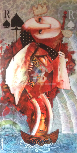 Painting titled "Le roi de pique "al…" by Loic Tarin (Doudoudidon), Original Artwork, Acrylic