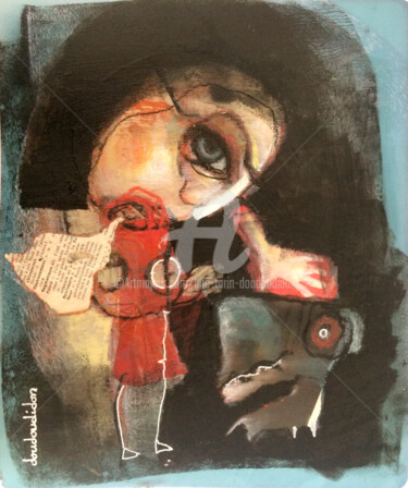 Pittura intitolato "Putain de clébard !" da Loic Tarin (Doudoudidon), Opera d'arte originale, Acrilico