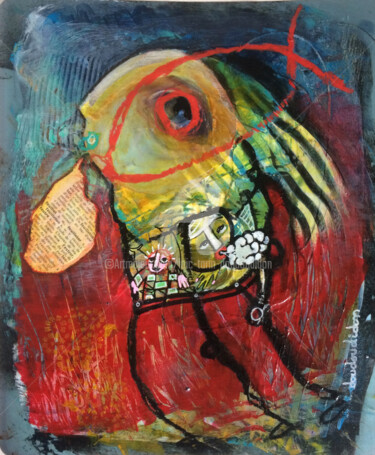 Painting titled "Etrange #2" by Loic Tarin (Doudoudidon), Original Artwork, Acrylic
