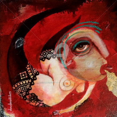 Malerei mit dem Titel "Madame" von Loic Tarin (Doudoudidon), Original-Kunstwerk, Acryl