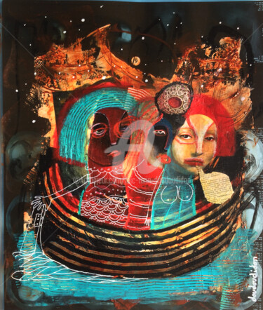 Peinture intitulée "Les femmes de Magel…" par Loic Tarin (Doudoudidon), Œuvre d'art originale, Acrylique