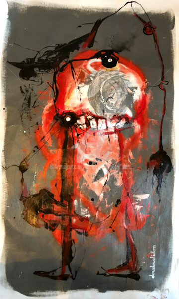 Schilderij getiteld "Monstre sorti dune…" door Loic Tarin (Doudoudidon), Origineel Kunstwerk, Acryl