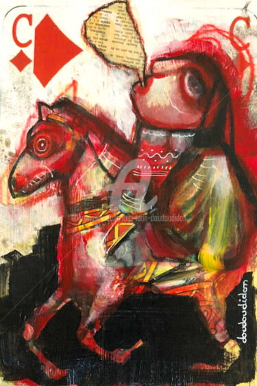 Peinture intitulée "cavalier de carreau…" par Loic Tarin (Doudoudidon), Œuvre d'art originale, Acrylique