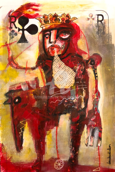 Pittura intitolato "Roi de trèfle cador" da Loic Tarin (Doudoudidon), Opera d'arte originale, Acrilico