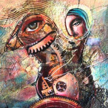 Painting titled "Mécanique phalique" by Loic Tarin (Doudoudidon), Original Artwork, Acrylic