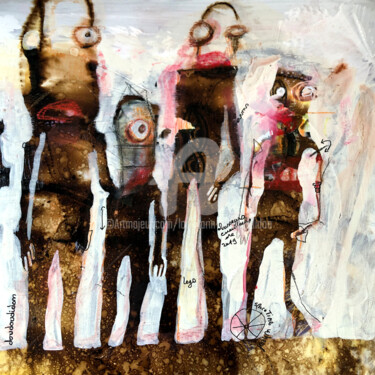 Peinture intitulée "Pathetic chasseurs…" par Loic Tarin (Doudoudidon), Œuvre d'art originale, Acrylique