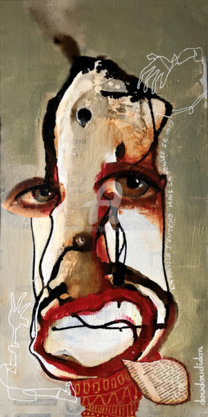 Peinture intitulée "Chasseur cueilleur…" par Loic Tarin (Doudoudidon), Œuvre d'art originale, Acrylique Monté sur Panneau de…