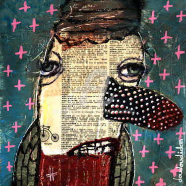 Selfie tete 2 noeud - 2 Peinture intitulée "Selfie tete 2 noeud…" par Loic Tarin (Doudoudidon), Œuvre d'art originale, Acrylique