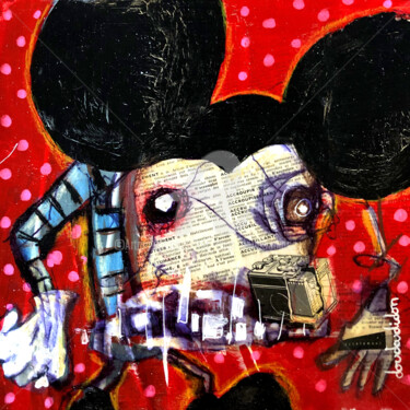 Painting titled "Mickeyraptor" by Loic Tarin (Doudoudidon), Original Artwork, Acrylic