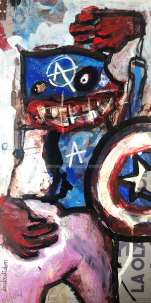 Schilderij getiteld "Captain anarchy wan…" door Loic Tarin (Doudoudidon), Origineel Kunstwerk, Acryl